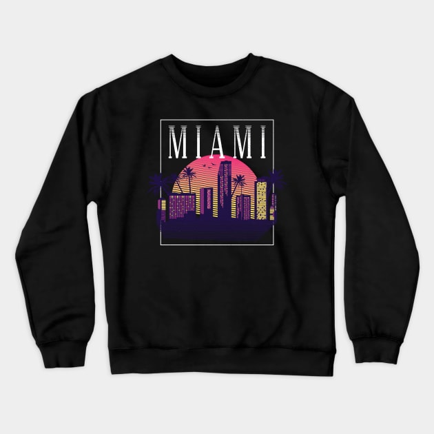 Miami vintage city 70s Crewneck Sweatshirt by Midoart